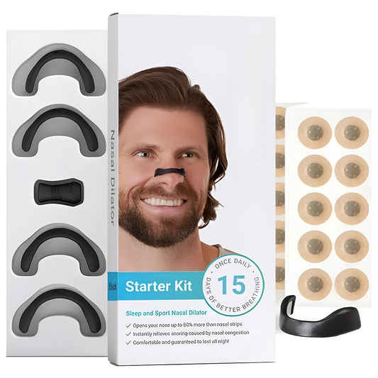 1 set of 30 external magnetic suction nasal expansion strips with four sizes of expansion strips inside, can be used by multiple people. Sleep anti-snoring artifact, sleep aid nasal expansion strips, sports breathing assistan