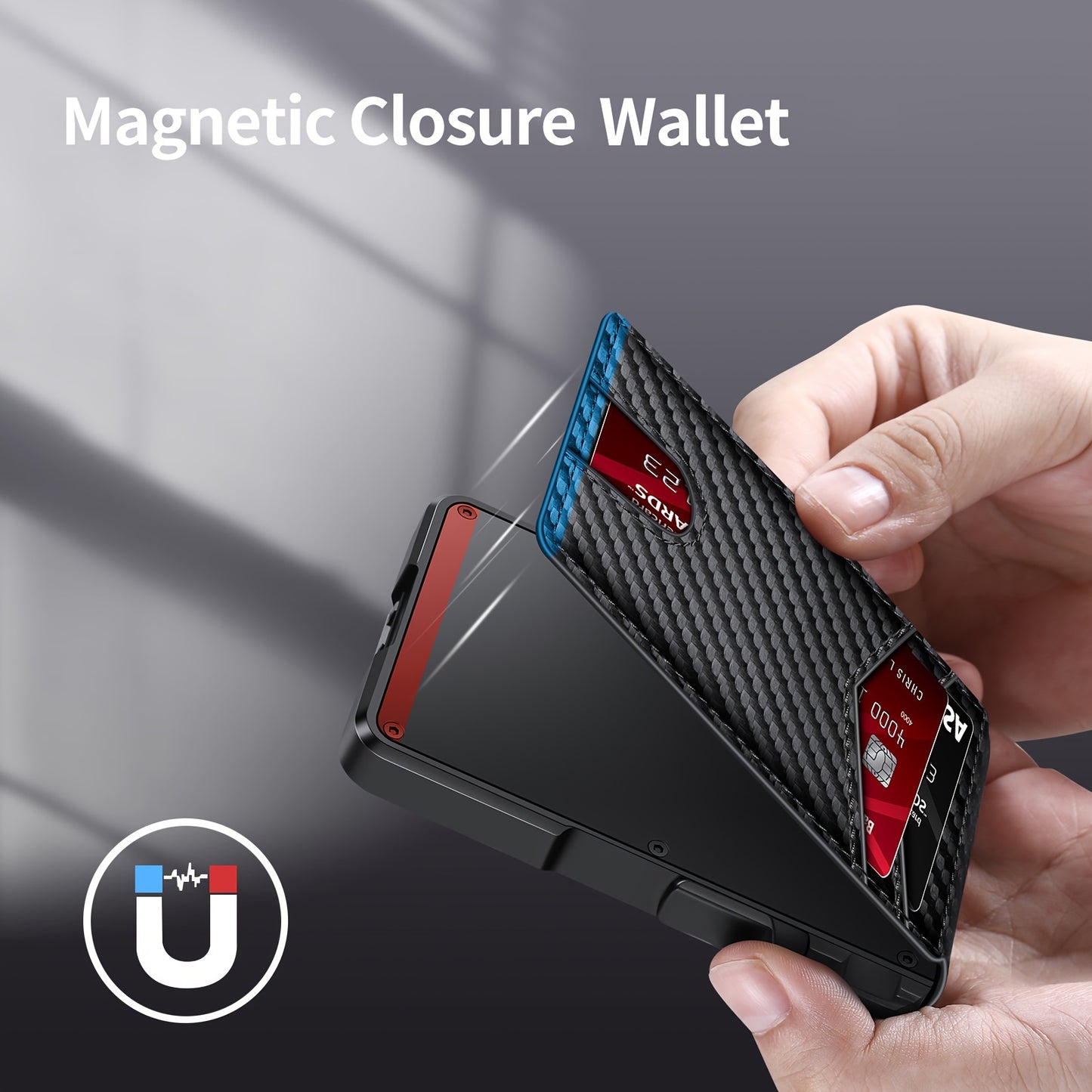 Sleek Men's RFID-Blocking Wallet - Slim Bifold with Money Clip, Aluminum Alloy, Business Style